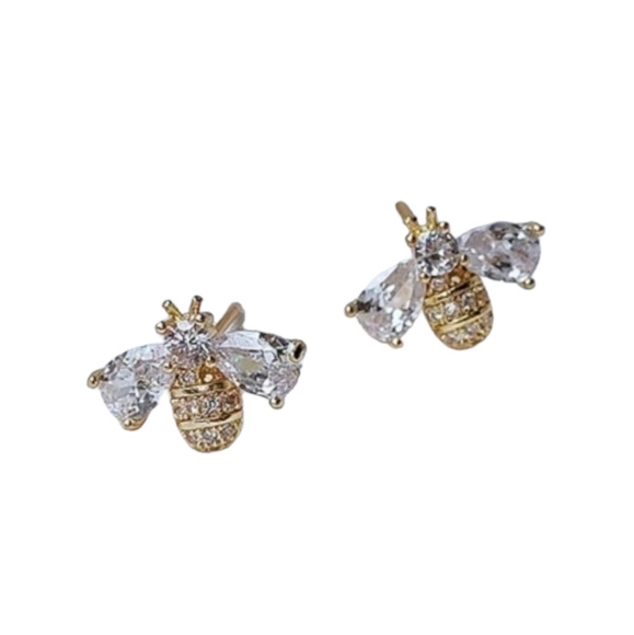 Cubic Zirconia Bee Earrings- one left! - Picture 2 of 4